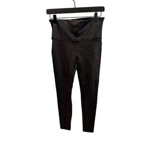 Spanx women's black shiny leggings size large